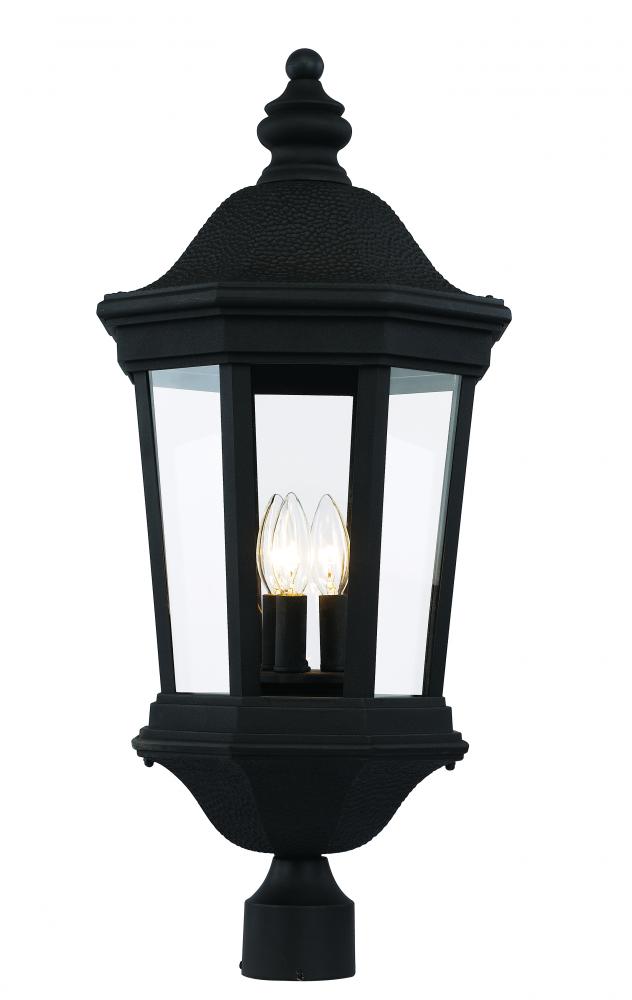 3LT POST TOP-LG-BK-BEVELED