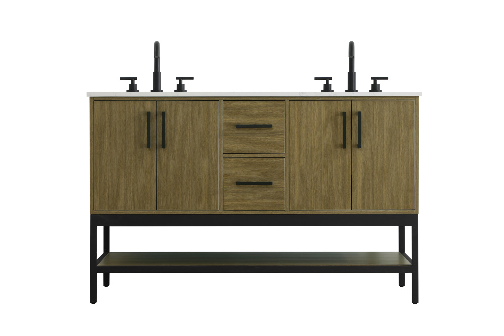 Vanity Cabinet 4Dr2Dw 54"x22"x34" Chestnut Brown