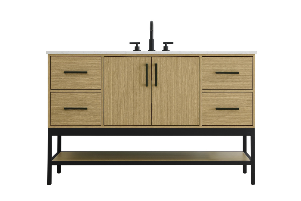 Vanity Cabinet 2Dr4Dw 54"x22"x34" Honey Brown