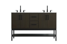 Elegant VF60754DMMB - Vanity Cabinet 4Dr2Dw 54"x22"x34" Mocha Brown